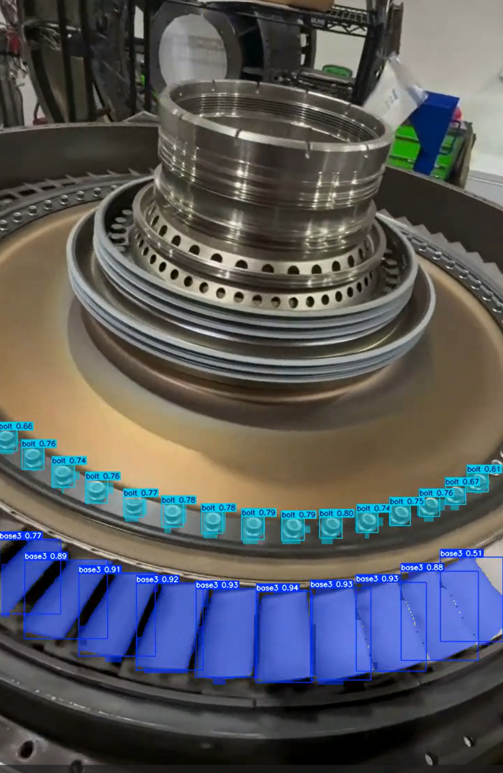 AI detection of dents and missing components on CFM HPT rotor 