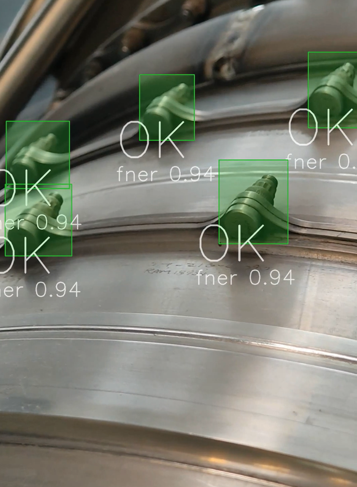 AI Detecting missing bolt combustor case